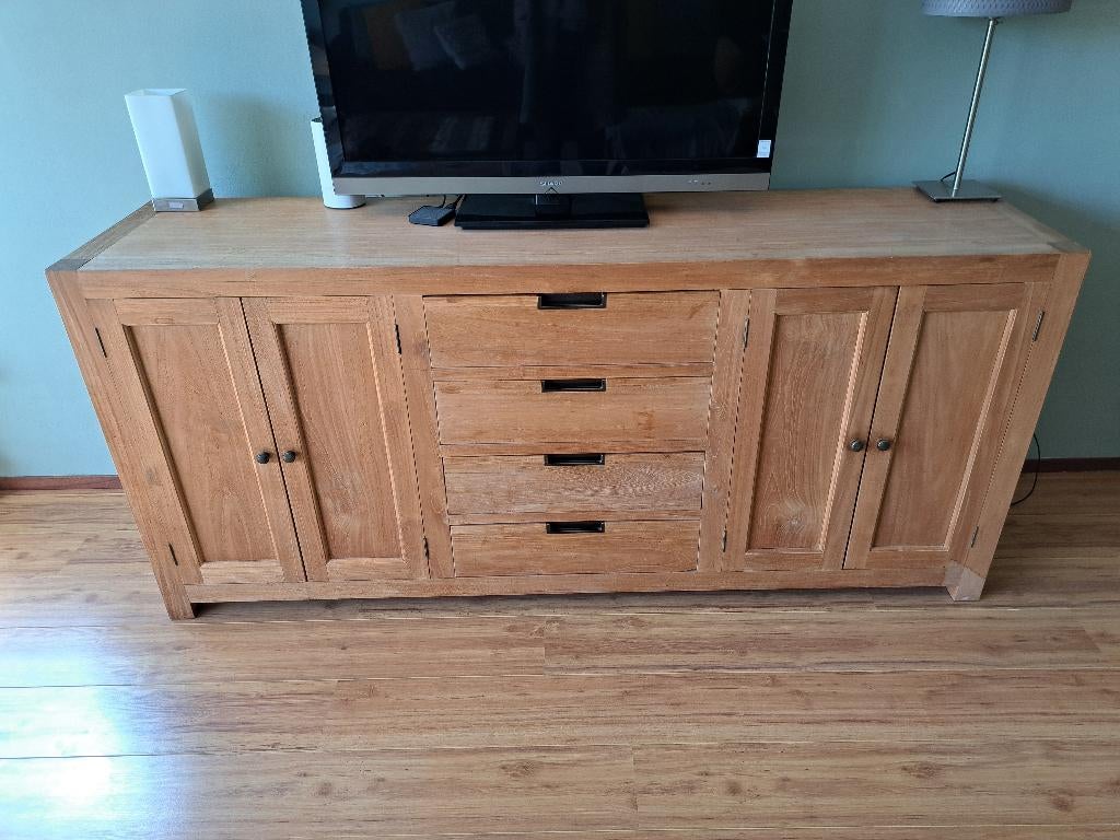 Te koop: Teak houten Dressoir, Huis en Inrichting, Kasten | Dressoirs, Ophalen, Gebruikt, Met deur(en), 150 tot 200 cm