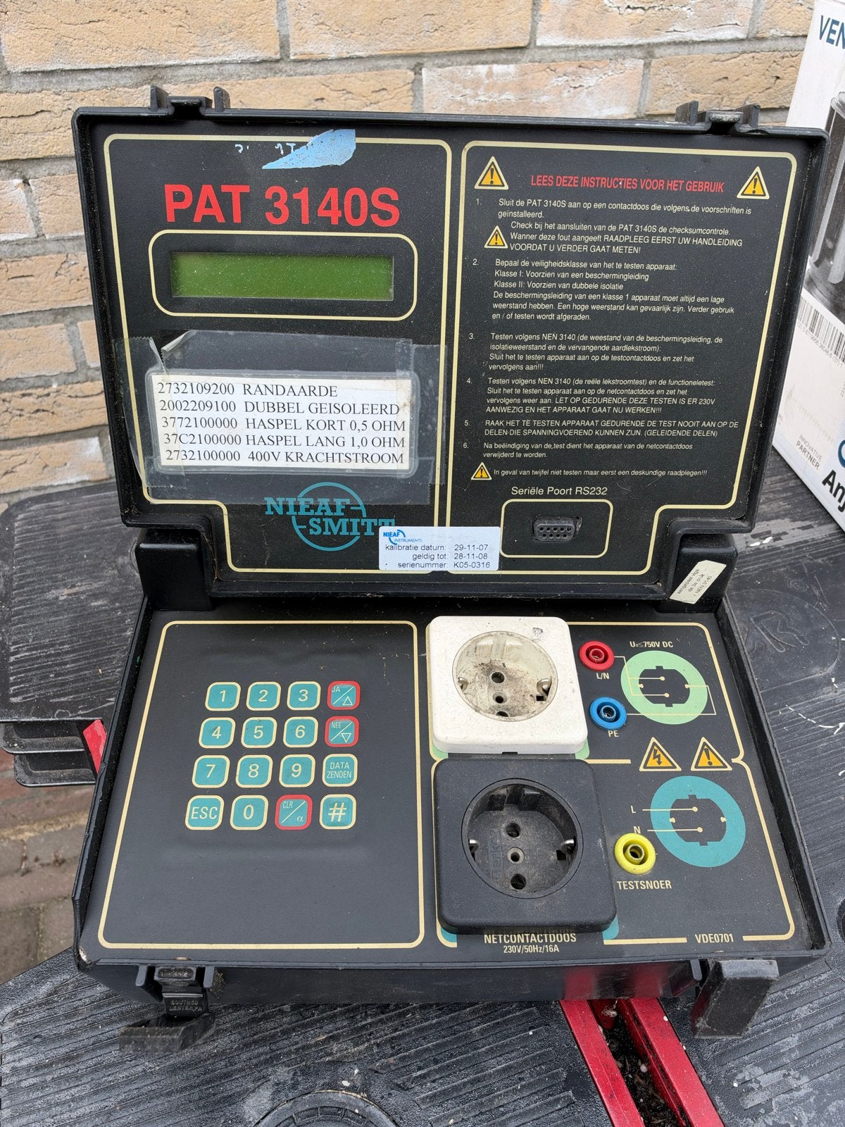 PAT 3140S NEN 3140 Tester, Ophalen of Verzenden, Gebruikt, Elektriciteit