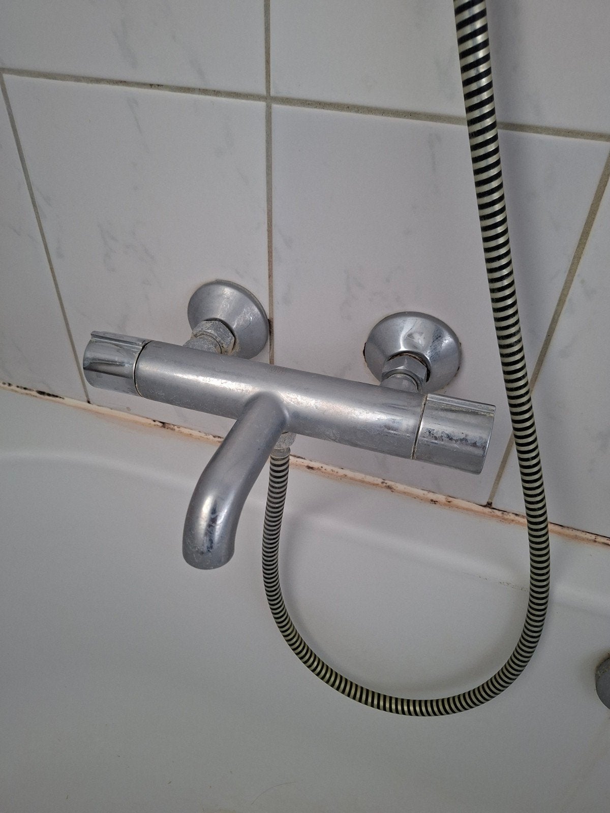 Doucheset met thermostaat bad/douchekraan, Doe-het-zelf en Verbouw, Sanitair, Ophalen of Verzenden, Gebruikt, Chroom, Douche