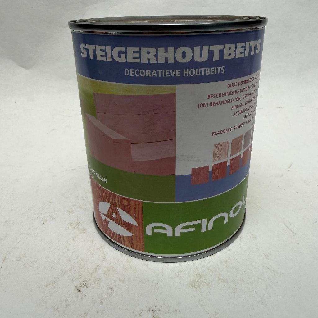 Afinol Steigerhoutbeits Hout Beits Lak Black Wash 750ml, Zwart, Nieuw, Beits, Afinol