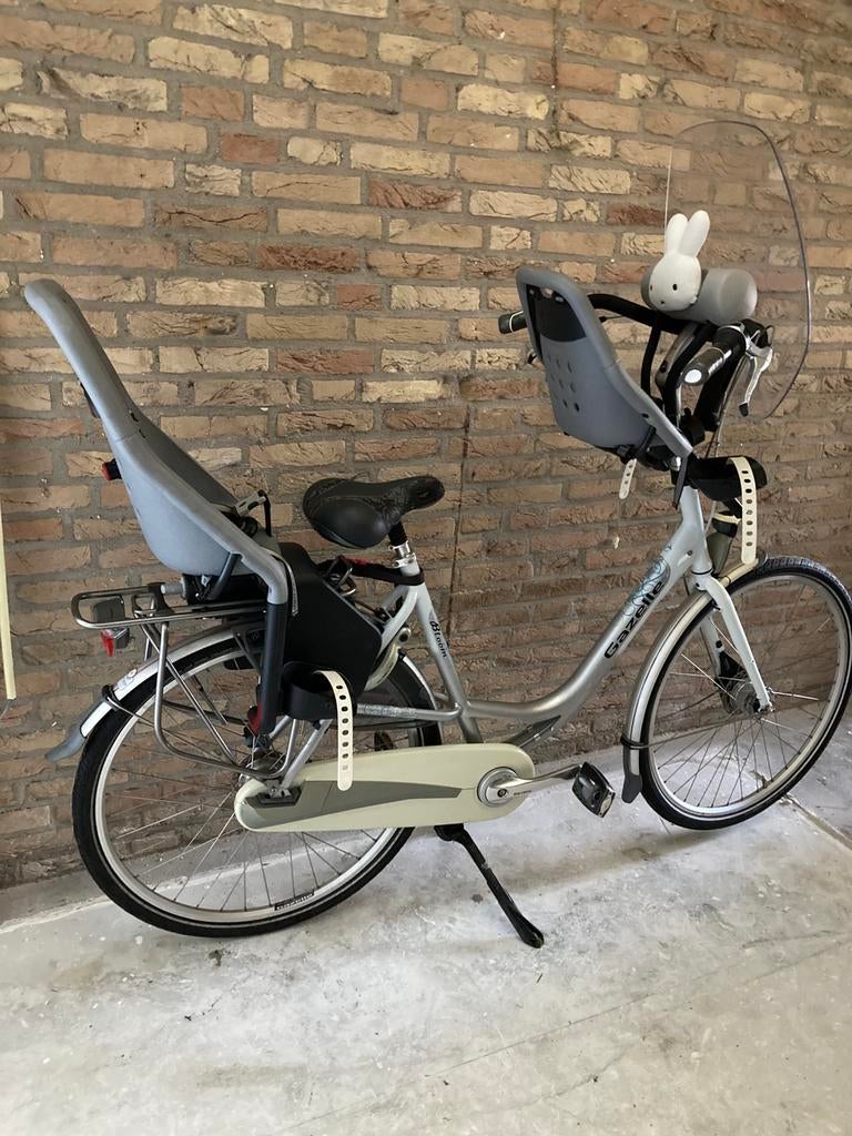 Moederfiets damesfiets kinderzitjes  gazelle bloom 57 wit, Ophalen, Versnellingen, 56 cm of meer, Zo goed als nieuw