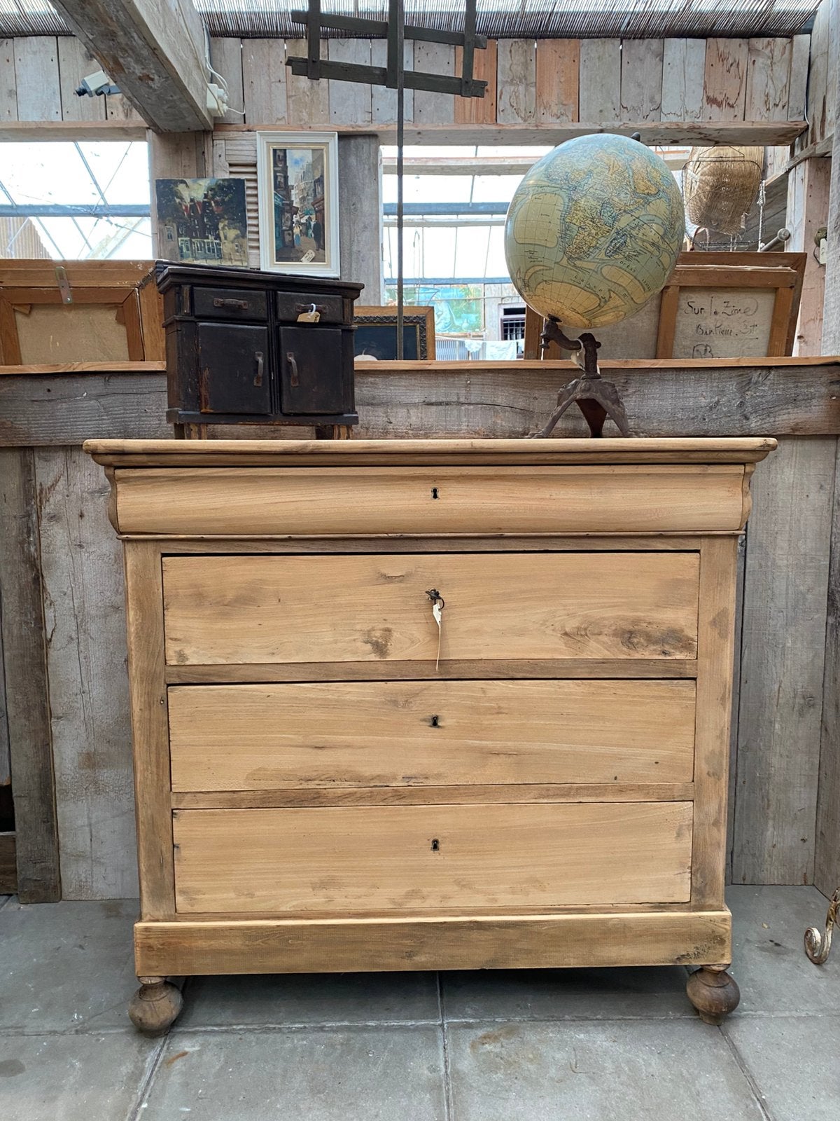 Landelijk Franse brocante ladenkast kast