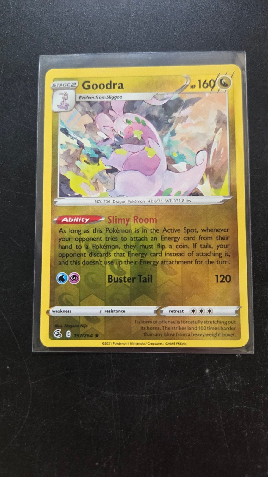 Goodra 197/264 Reverse Holo Fusion Strike Pokémon Kaart, Verzenden, Zo goed als nieuw, Losse kaart, Foil