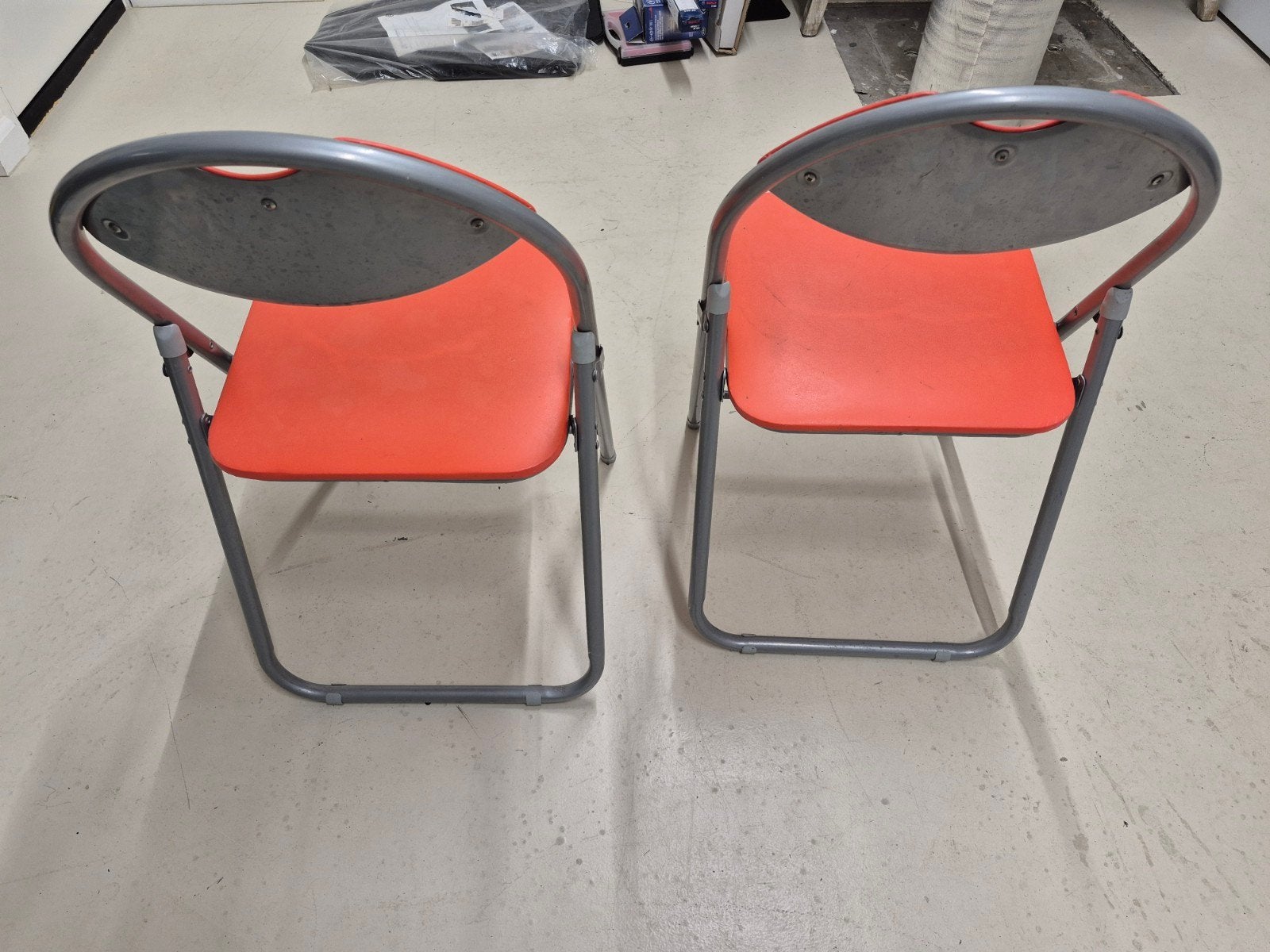 Set van 2 opvouwbare stoelen - Oranje/Grijs, Ophalen, Gebruikt, Twee, Overige kleuren