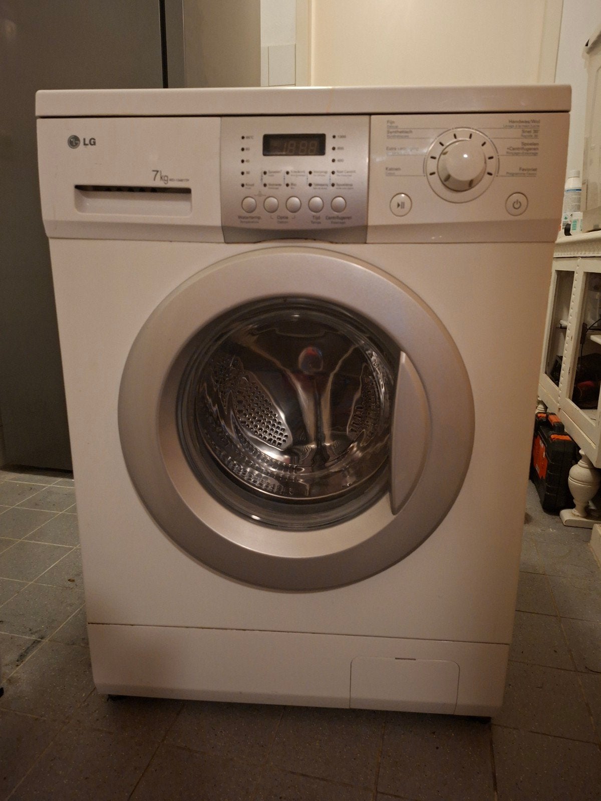 LG wasmachine 7 kg, Witgoed en Apparatuur, Ophalen, Gebruikt, Voorlader, 85 tot 90 cm