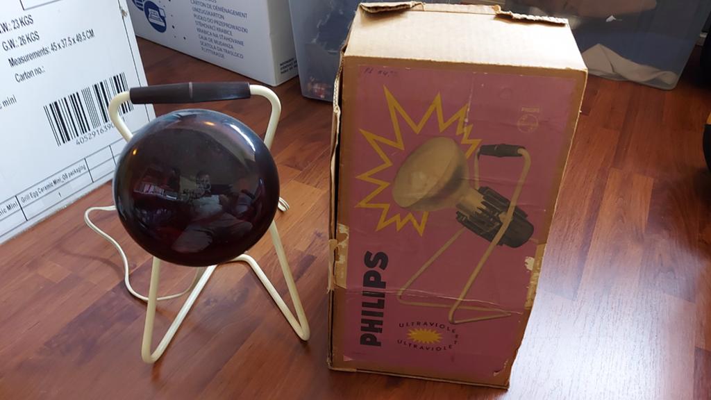 vintage Philips Infraphil warmtelamp uit de jaren 60 of 70,, Ophalen of Verzenden, Metaal of Aluminium