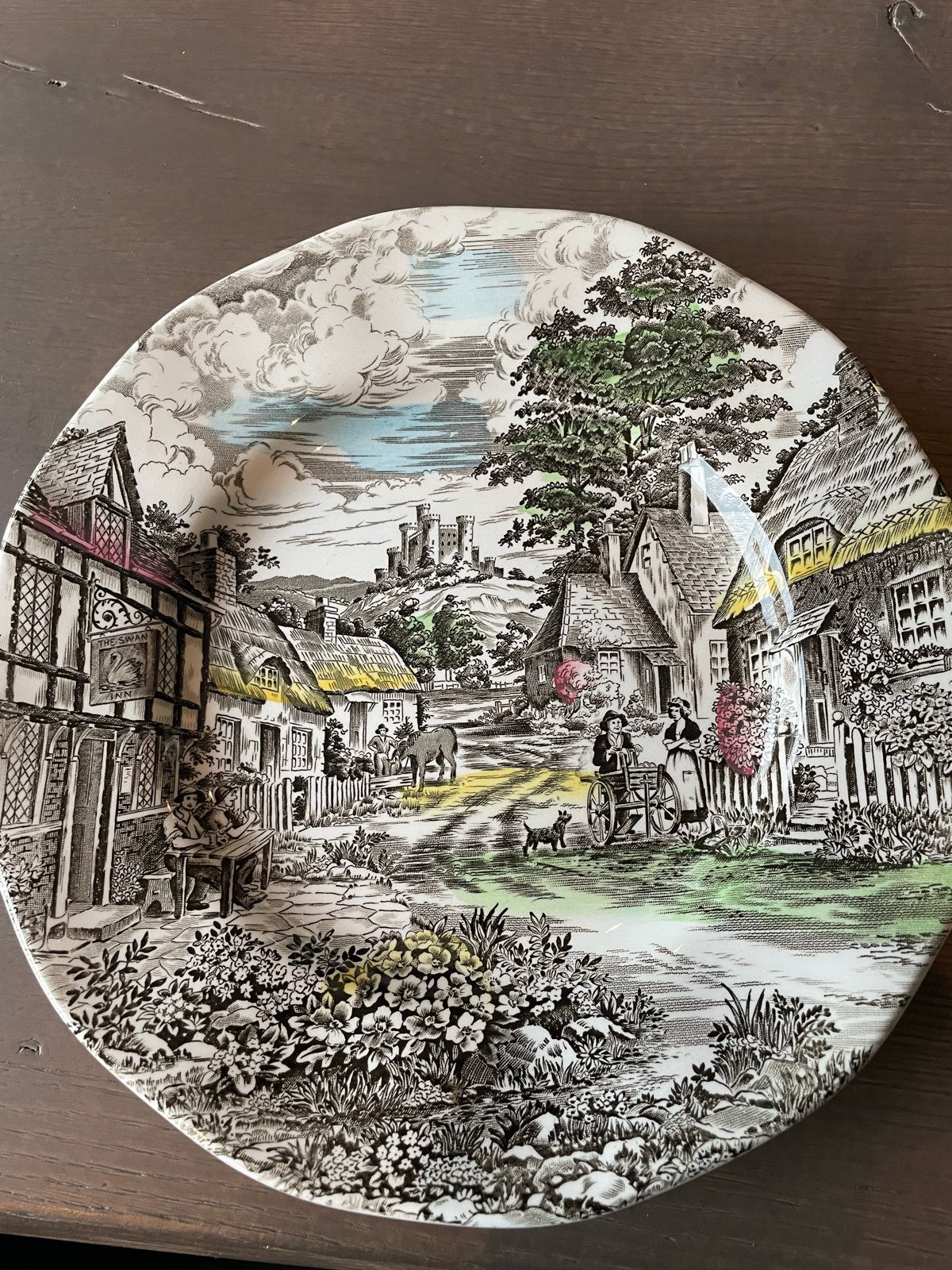 5 Wedgwood Old English Village borden, Antiek en Kunst, Ophalen of Verzenden
