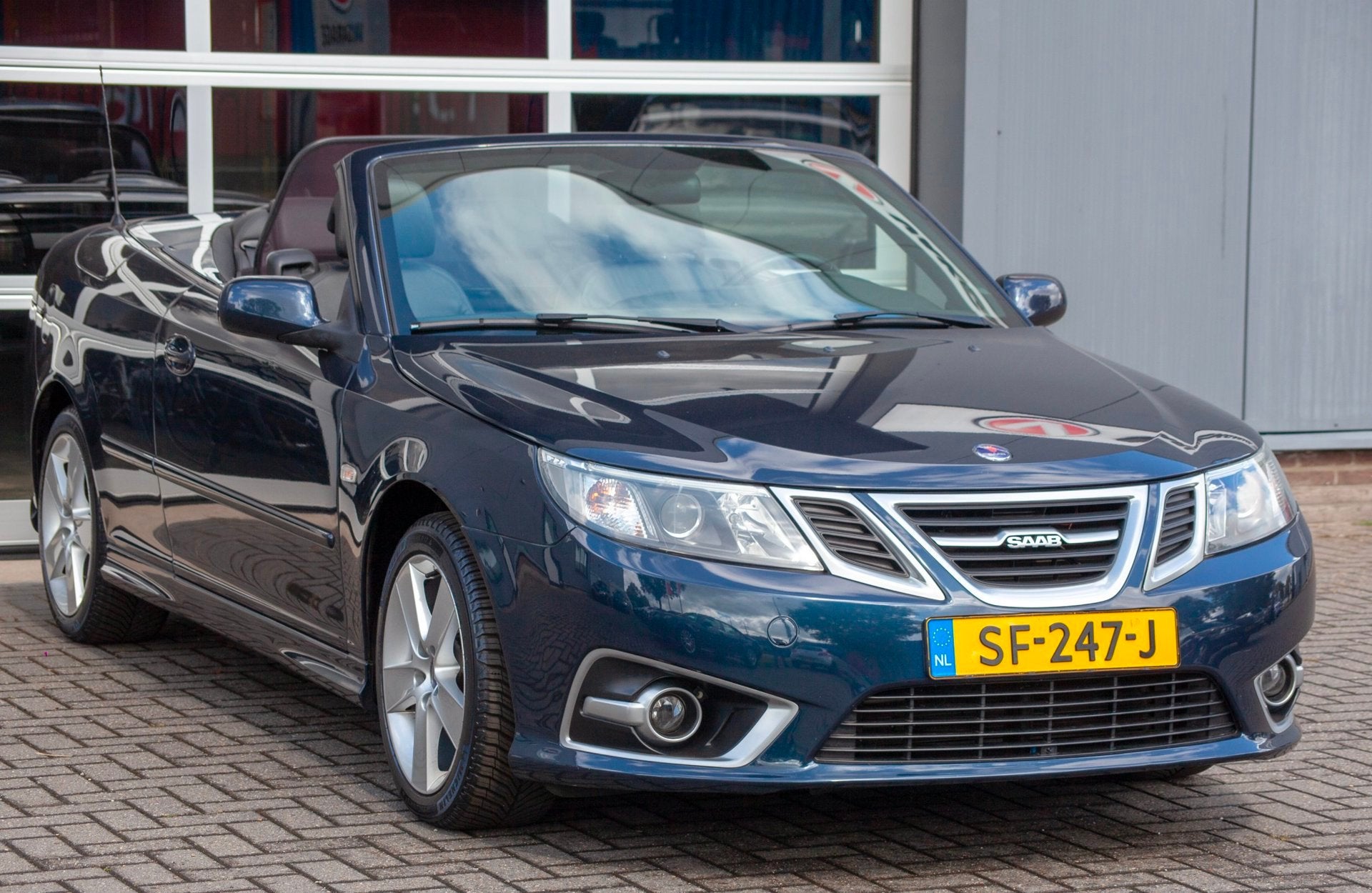 Saab 9-3 Cabrio 1.8t Vector, Auto's, Gebruikt, Zwart, Leder, 1600 kg