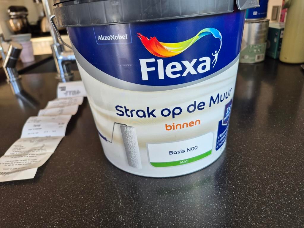 Flexa strak op de muur groen 4,6 liter ral 6028, Ophalen, Nieuw, Verf, Minder dan 5 liter