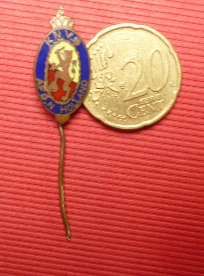 leuk oud emaille speldje van KNVB afd Noord Holland, Verzamelen, Speldjes, Pins en Buttons, Ophalen of Verzenden, Gebruikt, Sport