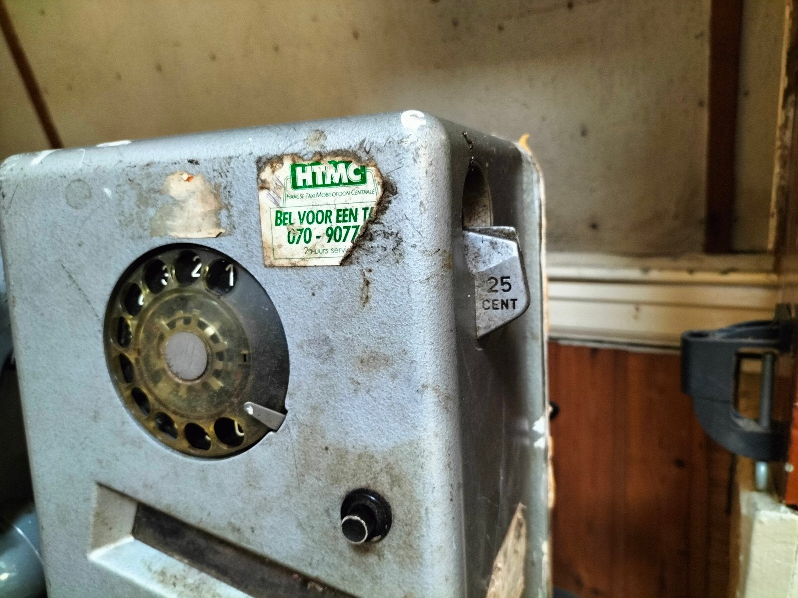Vintage PTT Telefooncel Telefoon met Draaischijf, Ophalen of Verzenden, Gebruikt, Met draaischijf