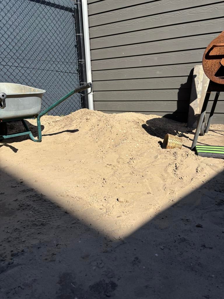 GRATIS zand: mix van tuinaarde en ophoogzand, Tuin en Terras, Zand, Ophalen, Gebruikt, Ophoogzand