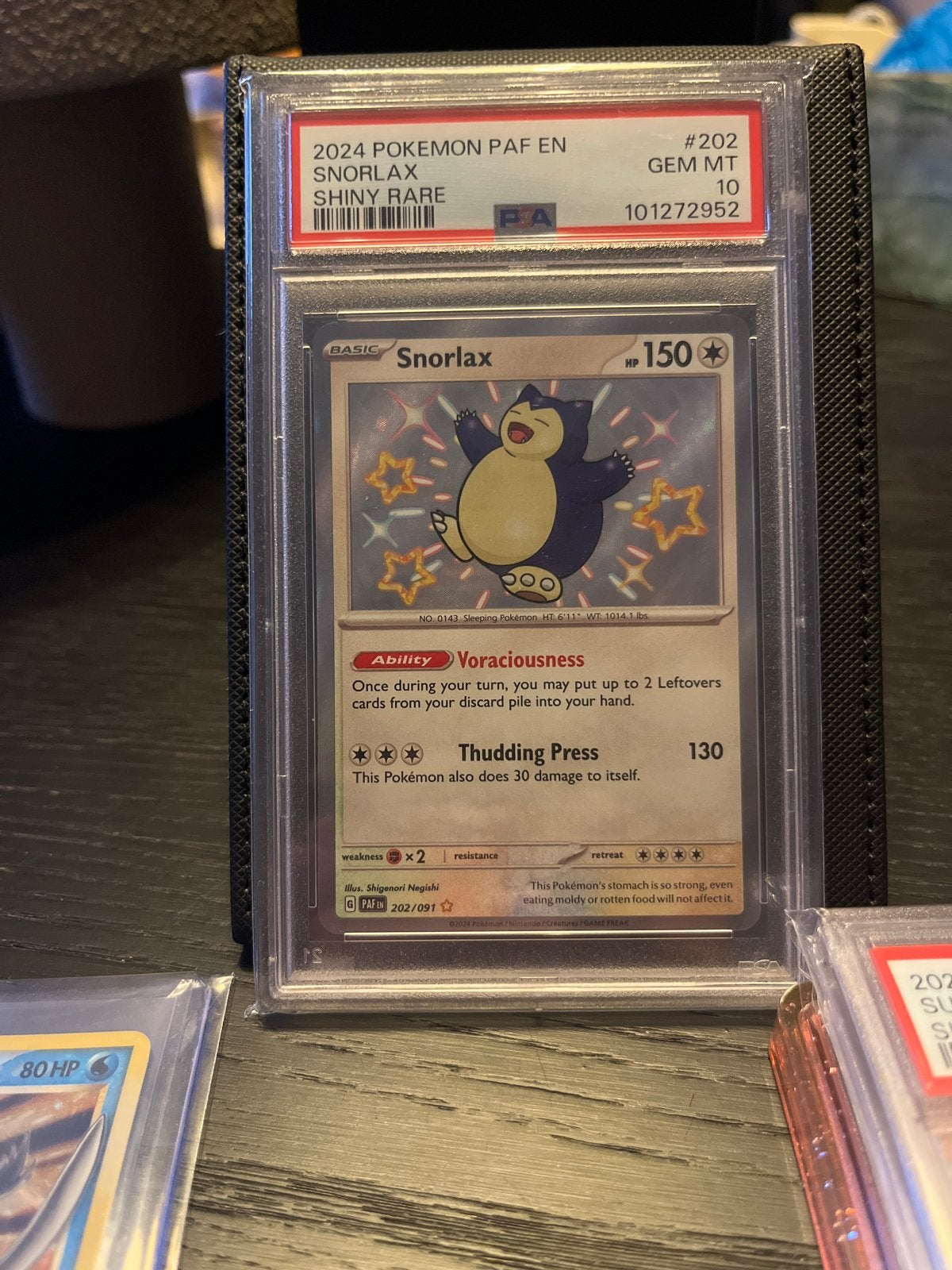 Pokémon Snorlax Shiny Rare PSA 10 GEM MT, Hobby en Vrije tijd, Ophalen of Verzenden, Zo goed als nieuw, Losse kaart, Foil