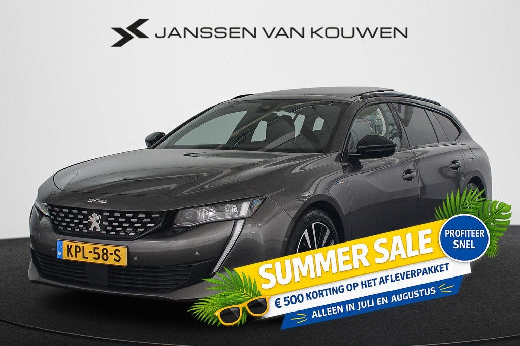 Peugeot 508 SW 1.6 HYbrid GT Line 225PK Panoramadak Nappa Le, Auto's, Peugeot, Gebruikt, Euro 6, 4 cilinders, Hybride Elektrisch/Benzine