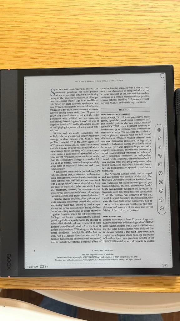 BOOX Note Air4 10.3" E Ink Tablet - Nieuwstaat, Ophalen of Verzenden, Zo goed als nieuw