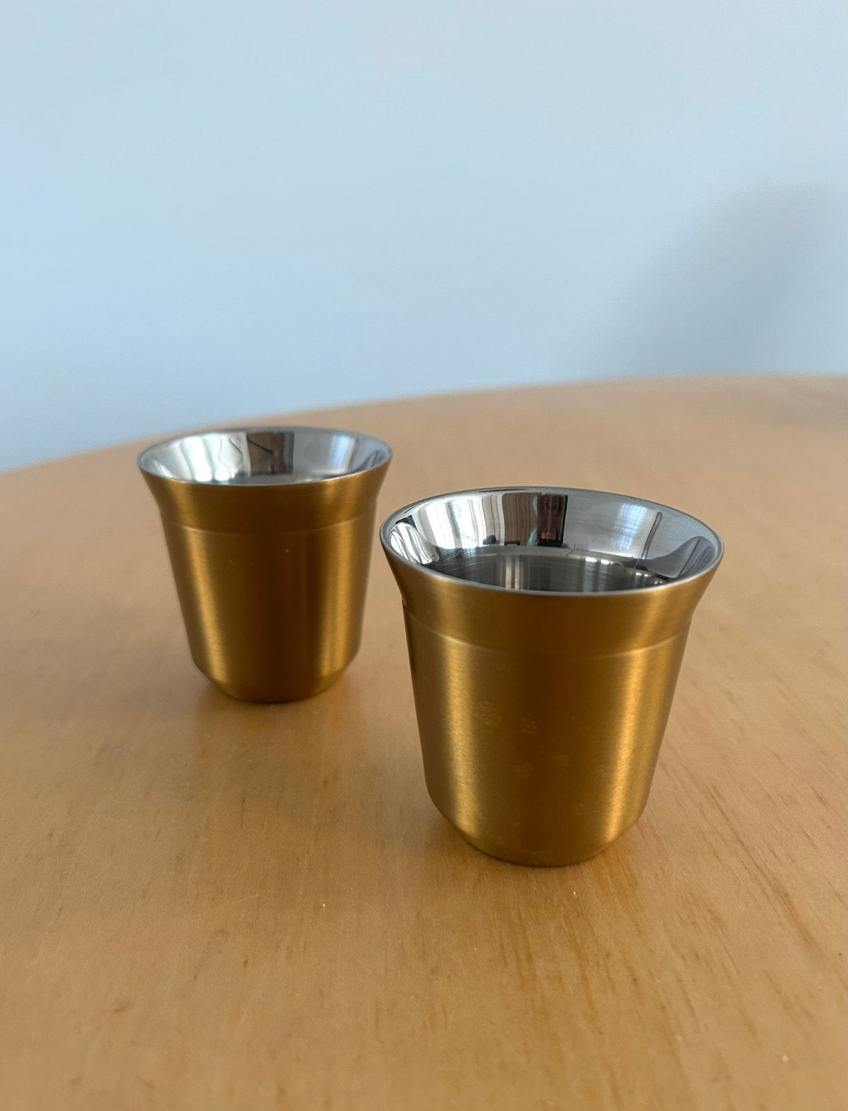 Nespresso pixie roestvrijstalen kopjes, Huis en Inrichting, Keuken | Servies, Ophalen of Verzenden, Overige materialen, Overige stijlen