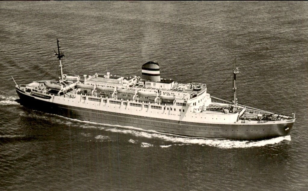 Schiedam - ss Rijndam - Wilton Fijenoord, Ophalen of Verzenden, 1940 tot 1960, Ongelopen, Zuid-Holland