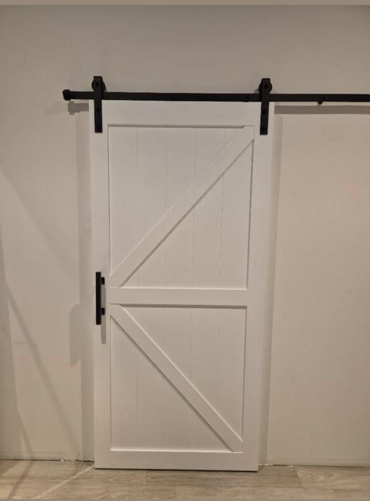 Barnwood schuifdeuren wit compleet geleverd geen bouwpakket, Doe-het-zelf en Verbouw, 80 tot 100 cm, Binnendeur, Ophalen of Verzenden