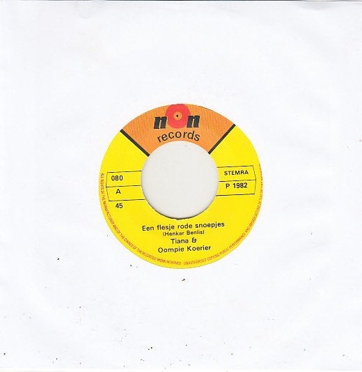 tiana & oompie koerier  - een flesje rode snoepjes ( piraat), 7 inch, Ophalen of Verzenden, Zo goed als nieuw, Beschermende buitenhoes