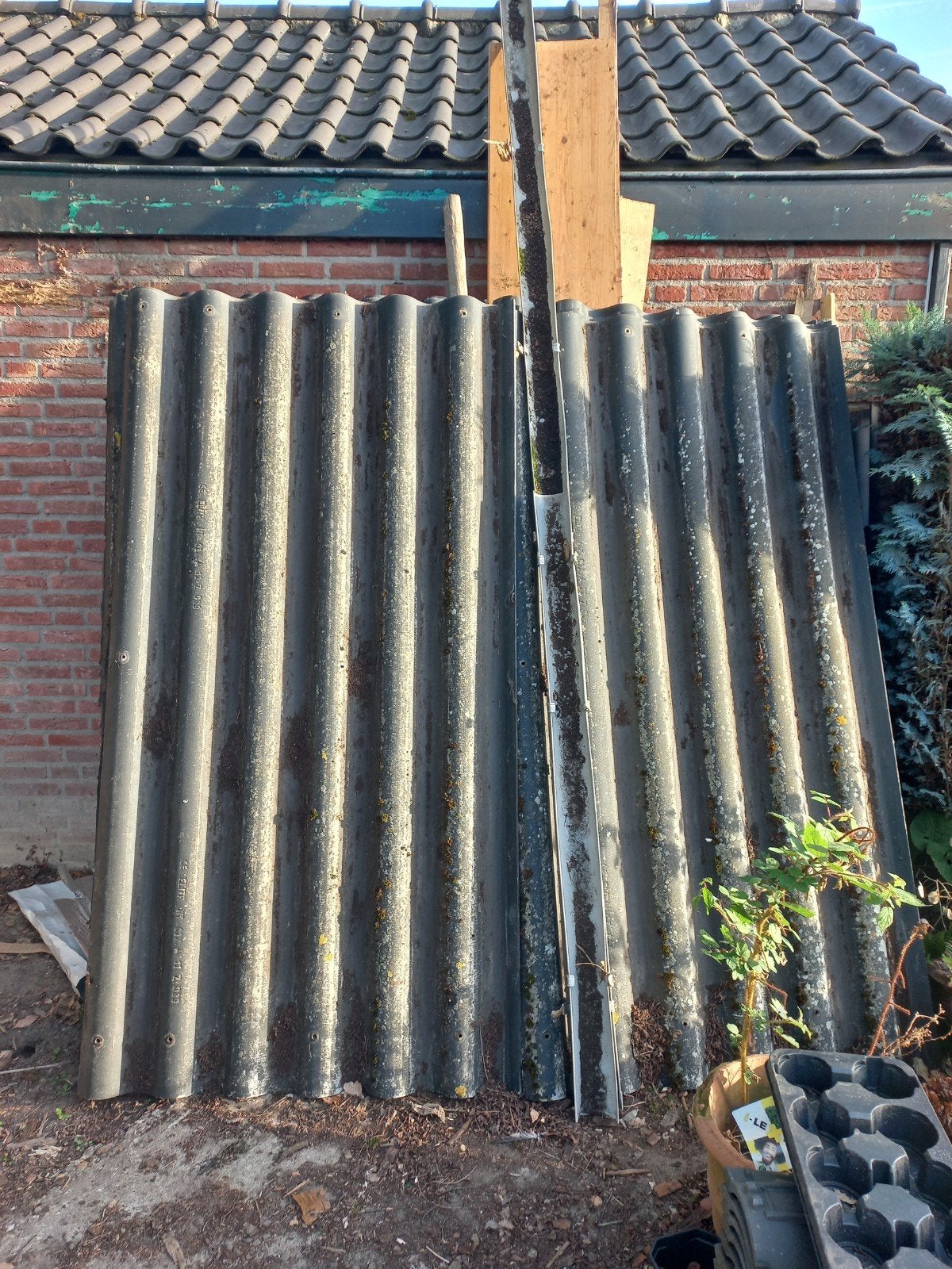 Dakplaten golf platen eternit grijs afdak, Ophalen, Gebruikt, Overige materialen, Minder dan 20 mm