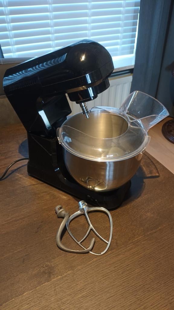 Magnani Keukenmixer - Zwart, met RVS kom en accessoires, Witgoed en Apparatuur, Keukenmixers, 3 tot 4 liter, Ophalen of Verzenden