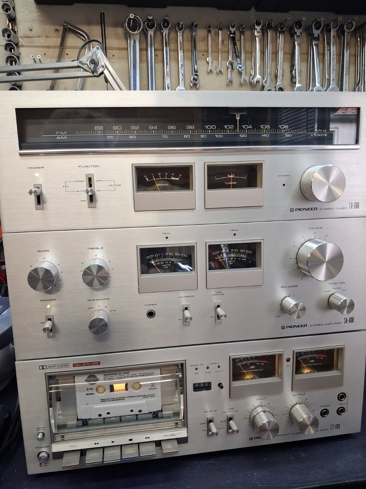 Pioneer vintage stereoset TX606, SA606 en de CT606., Audio, Tv en Foto, Stereo-sets, Tuner of Radio, Gebruikt, Pioneer, Losse componenten