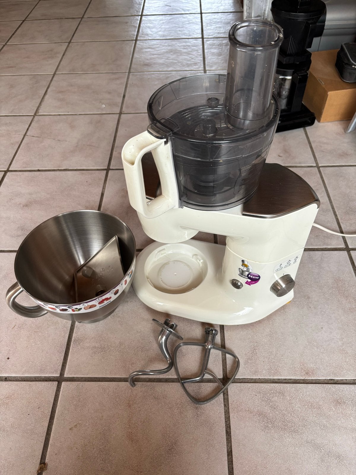 Keukenmachine met foodprocessor en mengkom, Witgoed en Apparatuur, Keukenmixers, 2 tot 3 liter, Ophalen of Verzenden, Gebruikt