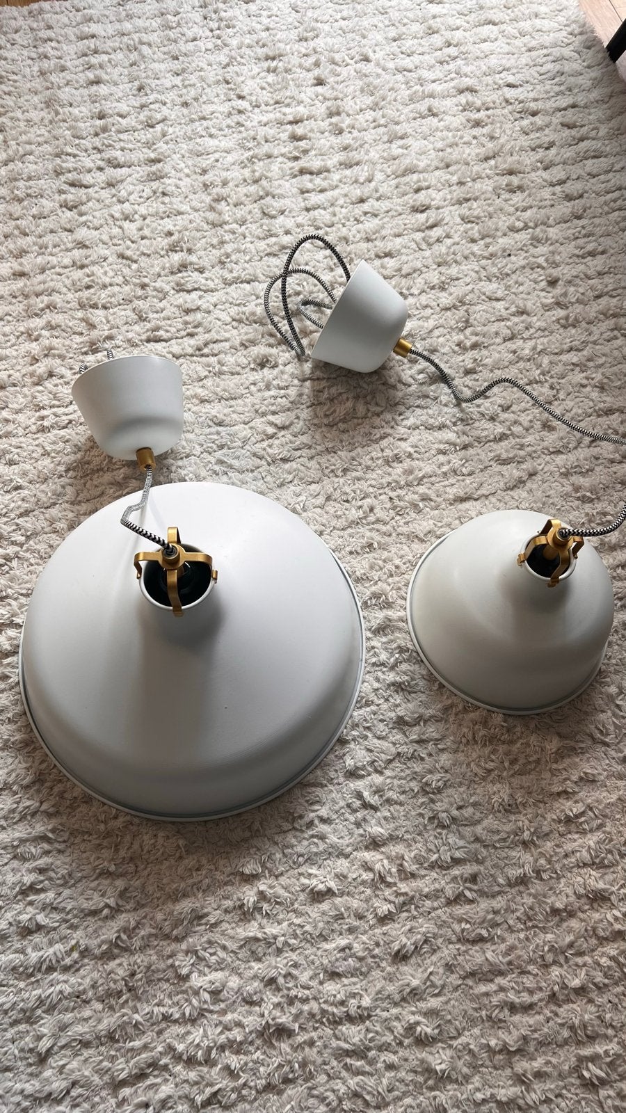 IKEA Ranarp hanglampen - set van 2 (wit), Ophalen of Verzenden, Gebruikt, Metaal, E27 (groot)