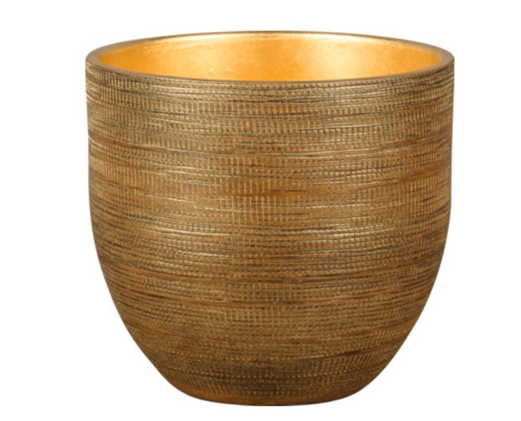 Plantenpot / bloempot goudkleurig Intratuin  Ø 39 cm H 35 cm, Tuin en Terras, Ophalen, Zo goed als nieuw, Rond
