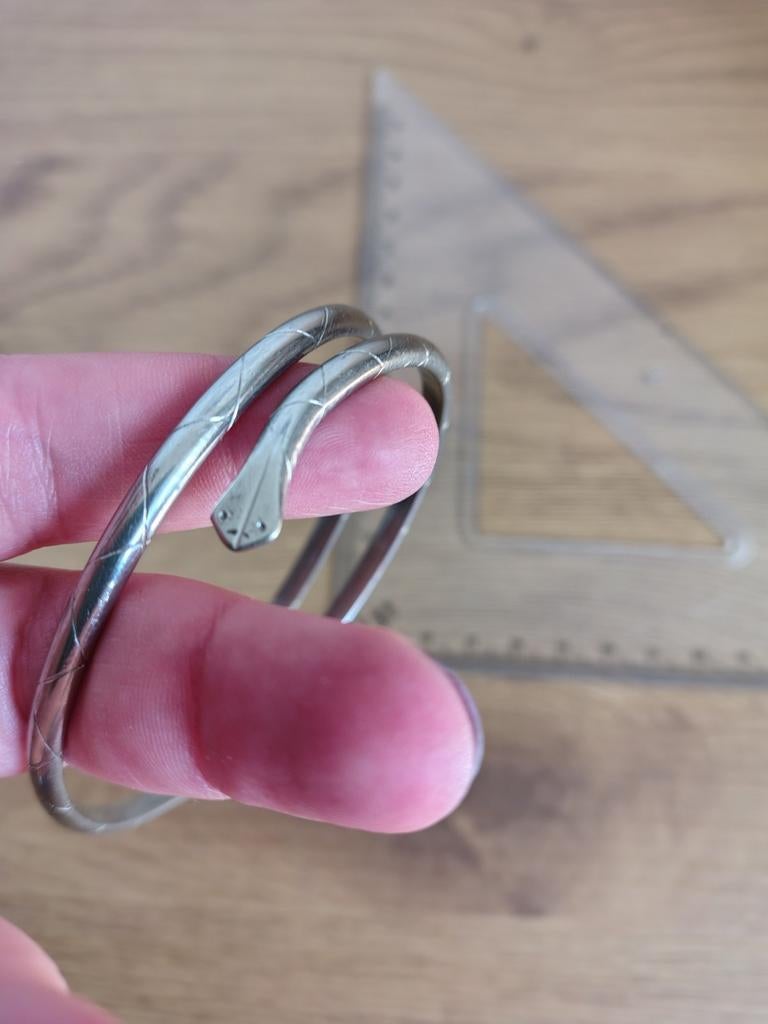 Zilveren armband met slang patroon, Ophalen of Verzenden, Zo goed als nieuw, Zilver