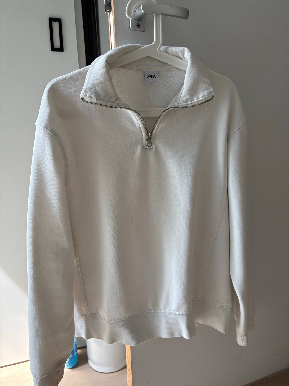 Zara Witte Halve Rits Sweater Maat S, Kleding | Heren, Ophalen of Verzenden, Zo goed als nieuw, Wit