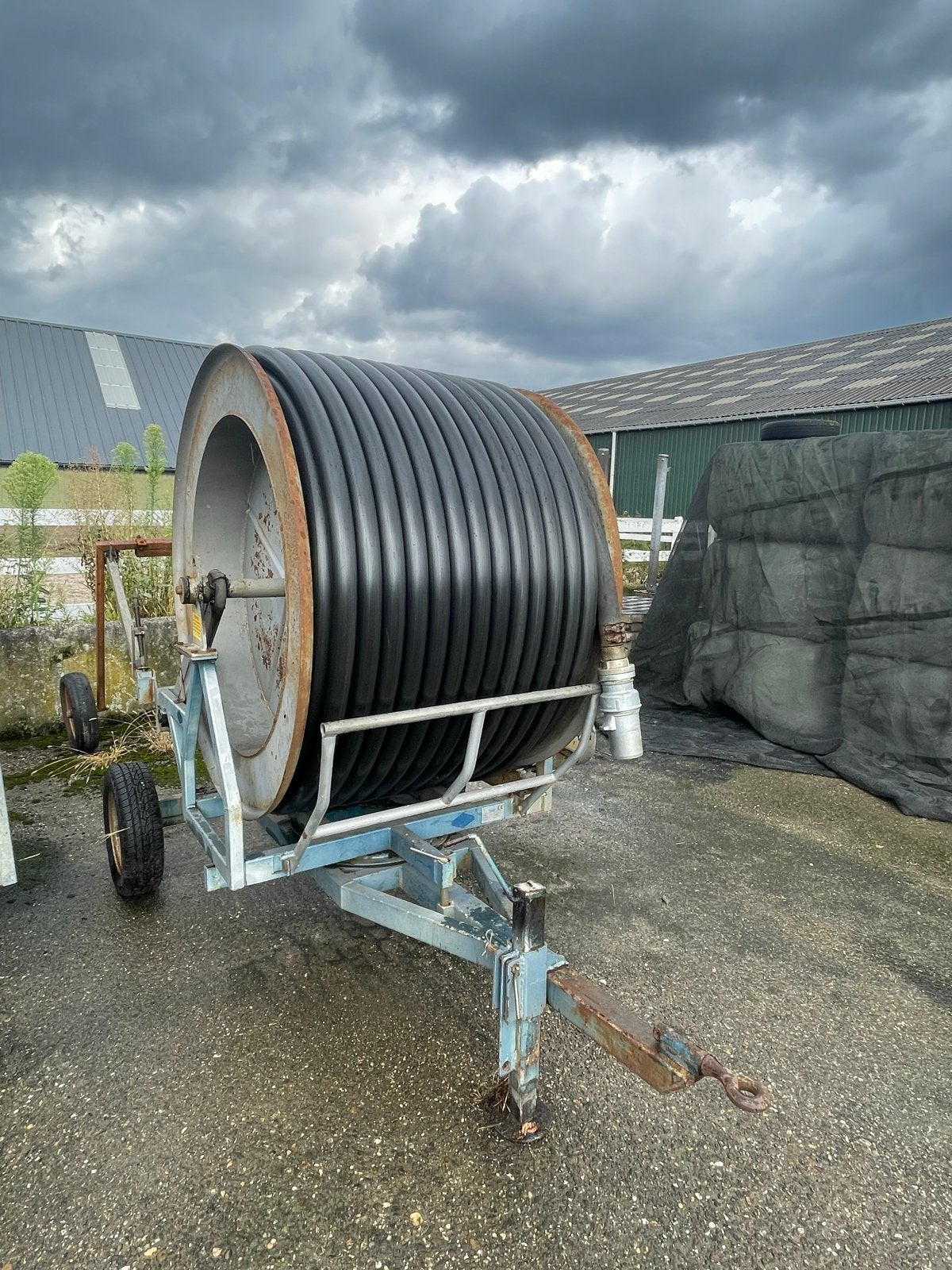 Gereviseerde regenhaspel met 200 meter slang, Ophalen, Akkerbouw, Beregening en Drainage