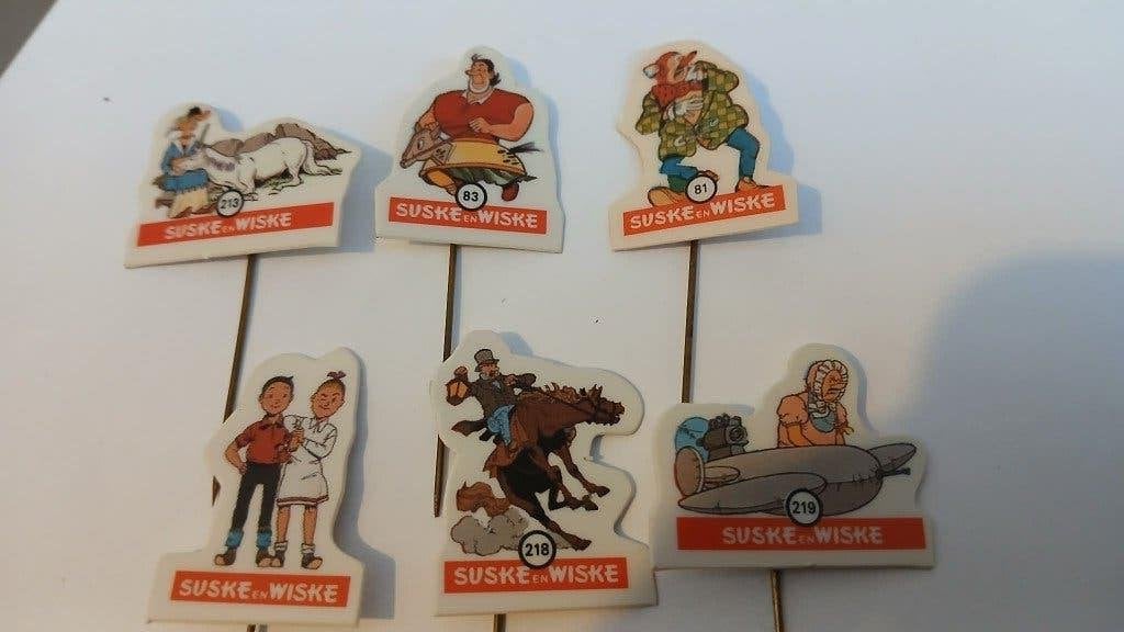 Suske -Wiske speldjes alle 6 samen voor  5 euro, Ophalen of Verzenden, Zo goed als nieuw, Figuurtje, Speldje of Pin