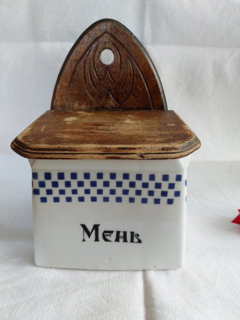 Antieke porseleinen meelpot | ook geschikt als zoutpot, Antiek en Kunst, Antiek | Keukenbenodigdheden, Ophalen of Verzenden