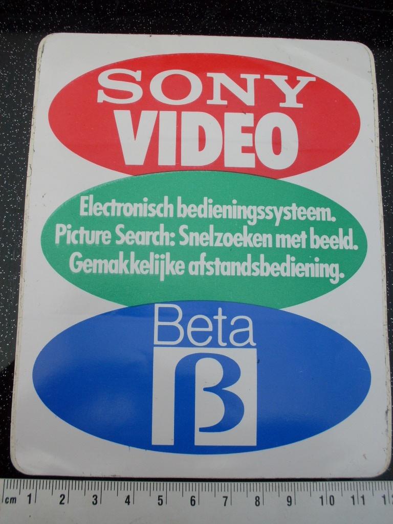 sticker sony video beta logo betamax vhs, Verzenden, Zo goed als nieuw, Merk