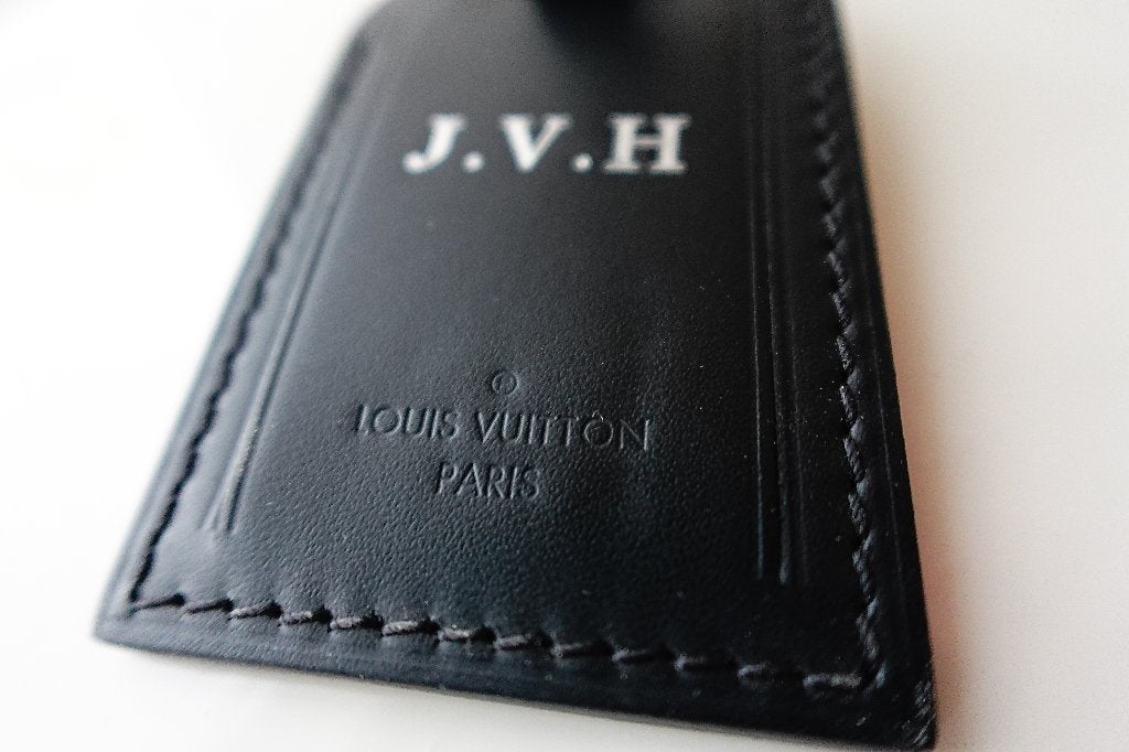 Leren Louis Vuitton bagagelabel zwart JVH, Ophalen of Verzenden, Zo goed als nieuw, Zwart, Overige typen