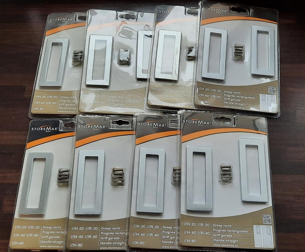 Storemax handgreep recht 2st voor schuifdeuren - aluminium, Ophalen of Verzenden, Nieuw