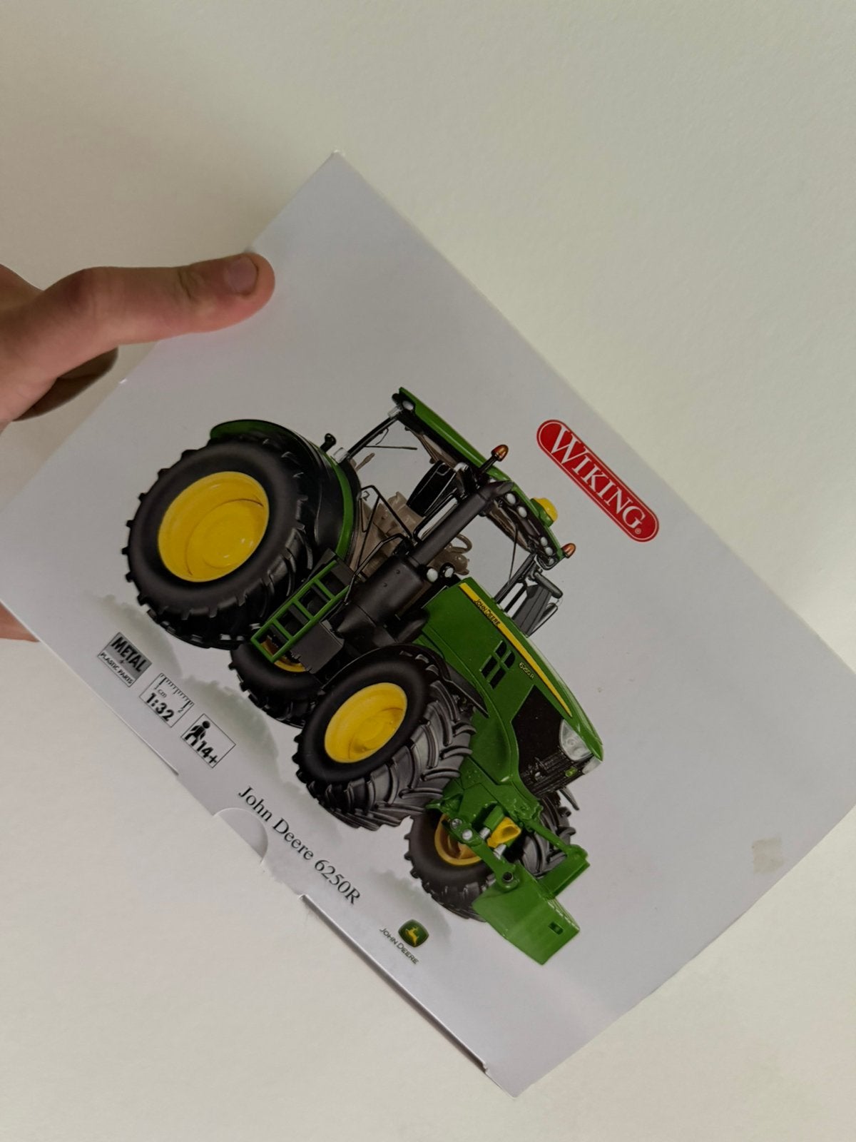 1:32 John deere 6250R Wiking, Ophalen of Verzenden, Zo goed als nieuw, Tractor of Landbouw, Overige merken