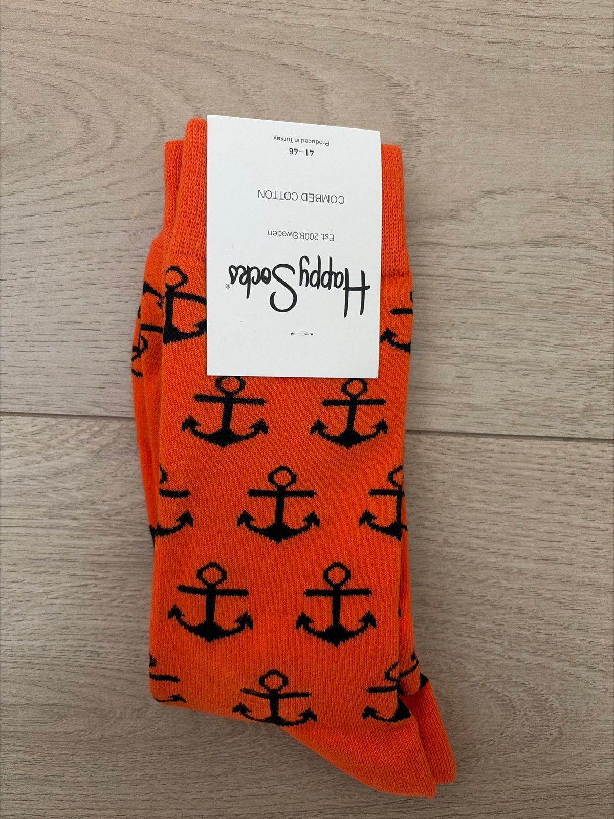 Happy Socks Anker Oranje Maat 41-46 Nieuw, Verzenden, Nieuw, Maat 43 t/m 46, Overige kleuren