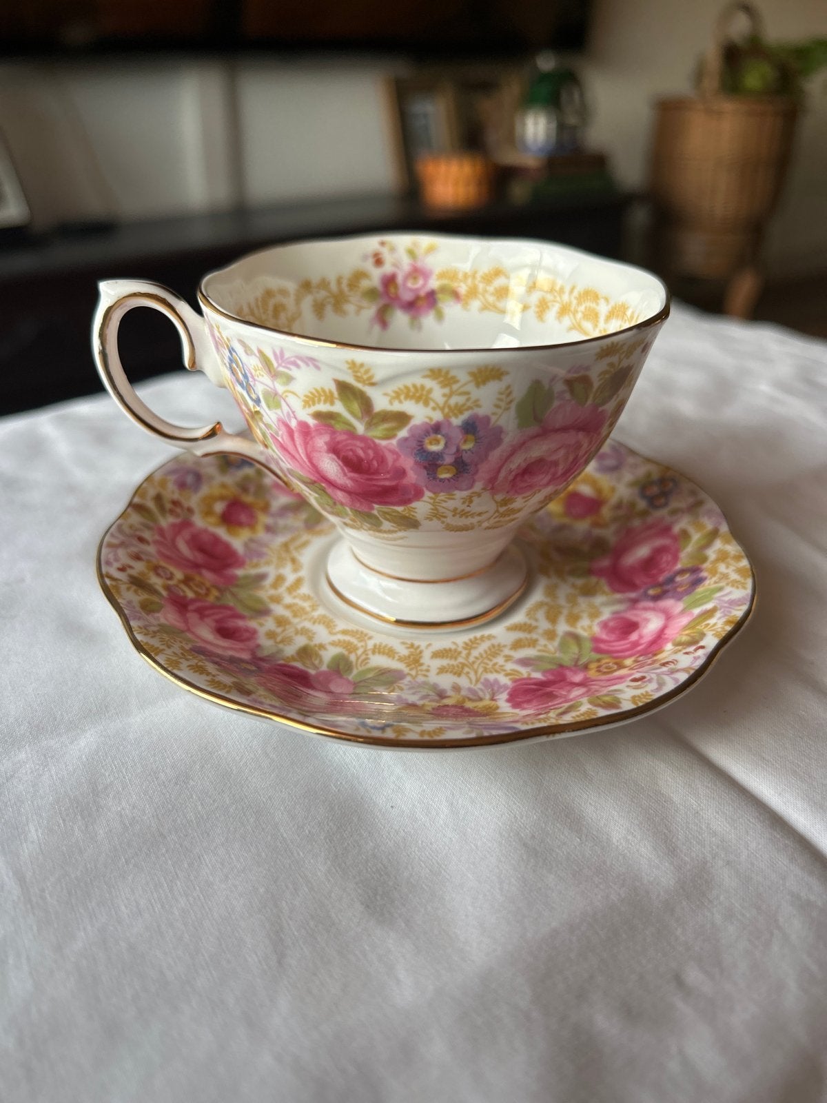 Royal Albert Serena Theekopje en Schotel - Vintage Porselein, Ophalen of Verzenden