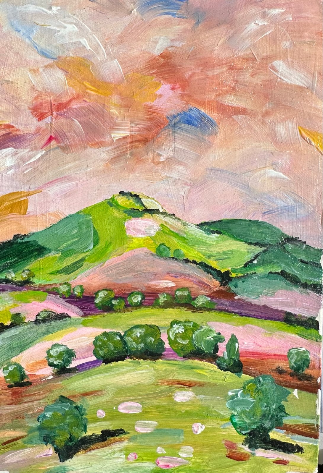A4 Kunstprint Landschap - Hoge Kwaliteit Papier, Antiek en Kunst, Ophalen of Verzenden, Papier/karton, Print, Landschap