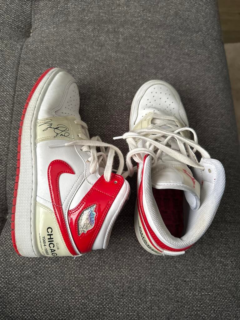 Nike Air Jordan 1 Mid rookie season sneakers - Maat 40, Ophalen, Wit, Sneakers of Gympen, Zo goed als nieuw