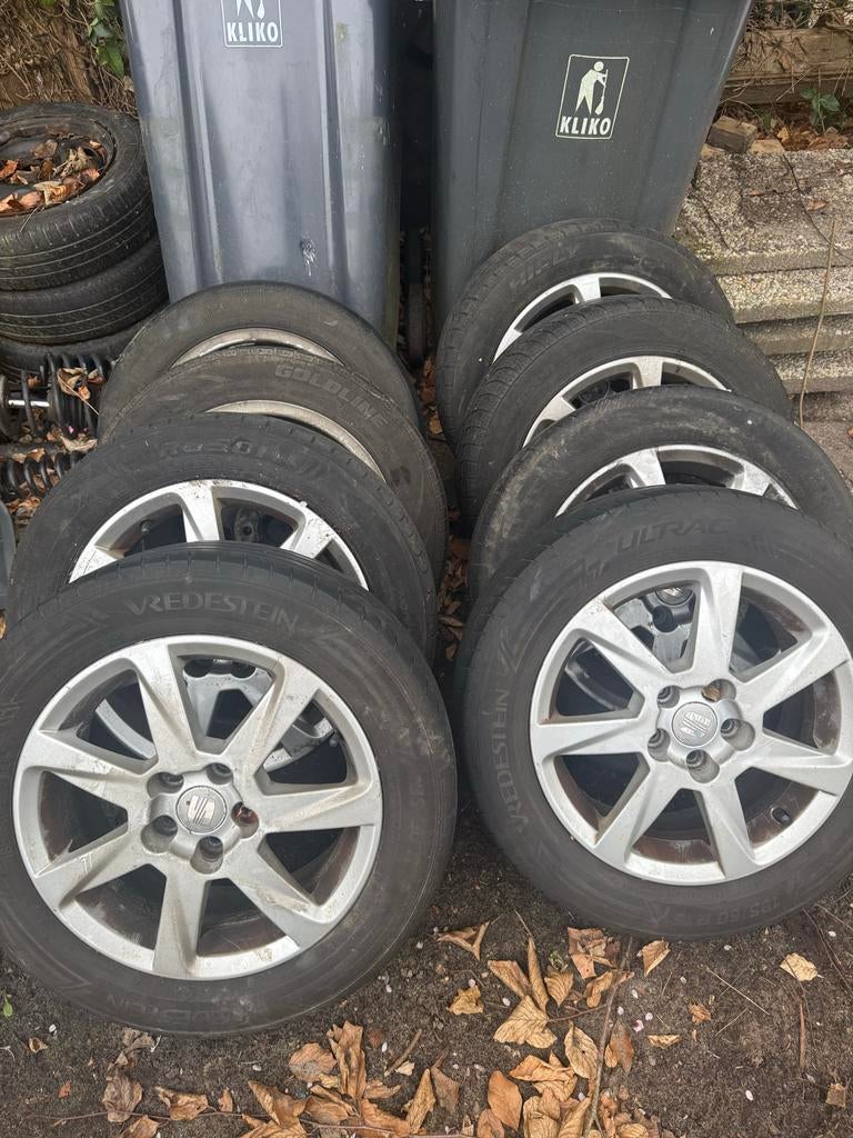Set van 8 gebruikte banden en velgen, Auto diversen, Ophalen of Verzenden, Gebruikt