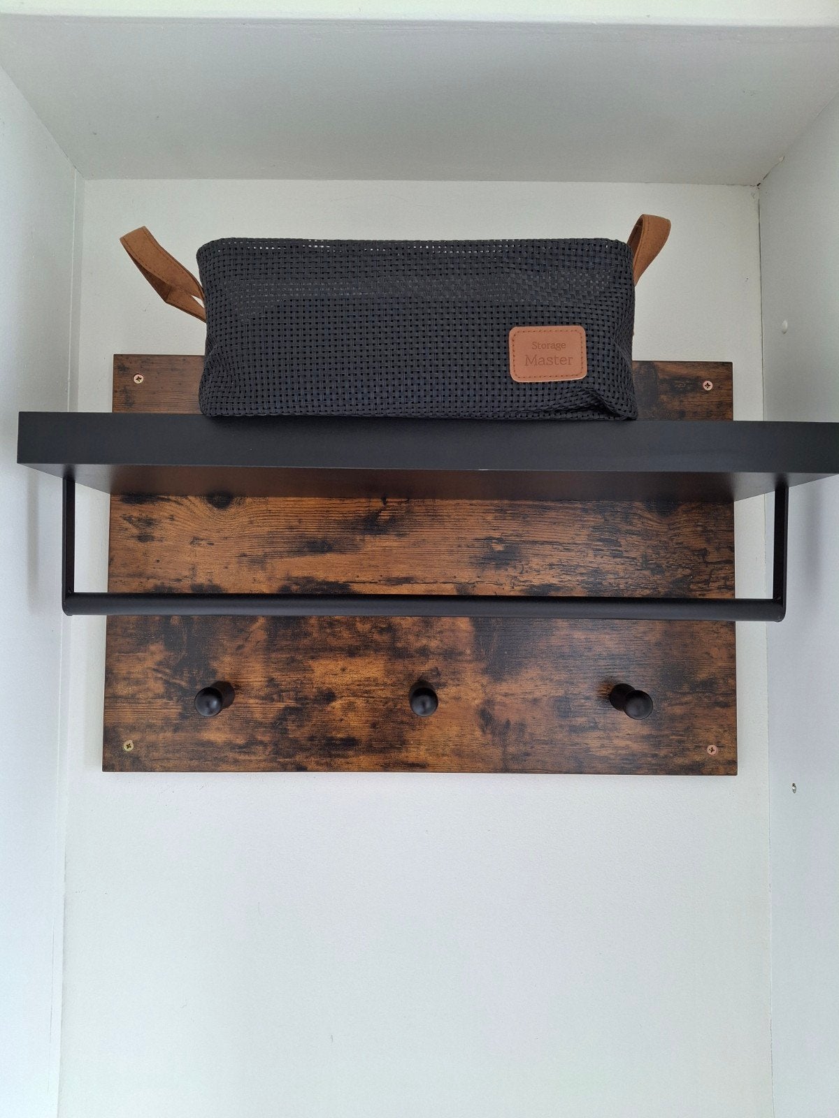 Kapstok met 3 haken, een plank en roede - 60x40 cm, Ophalen, Zo goed als nieuw