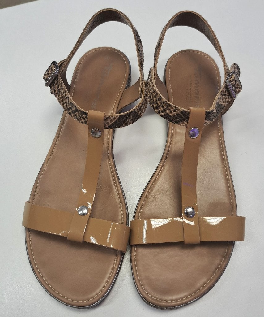 Tamaris camel bruin slangenprint bandjes maat 40 artnr 49183, Tamaris, Bruin, ., Zo goed als nieuw
