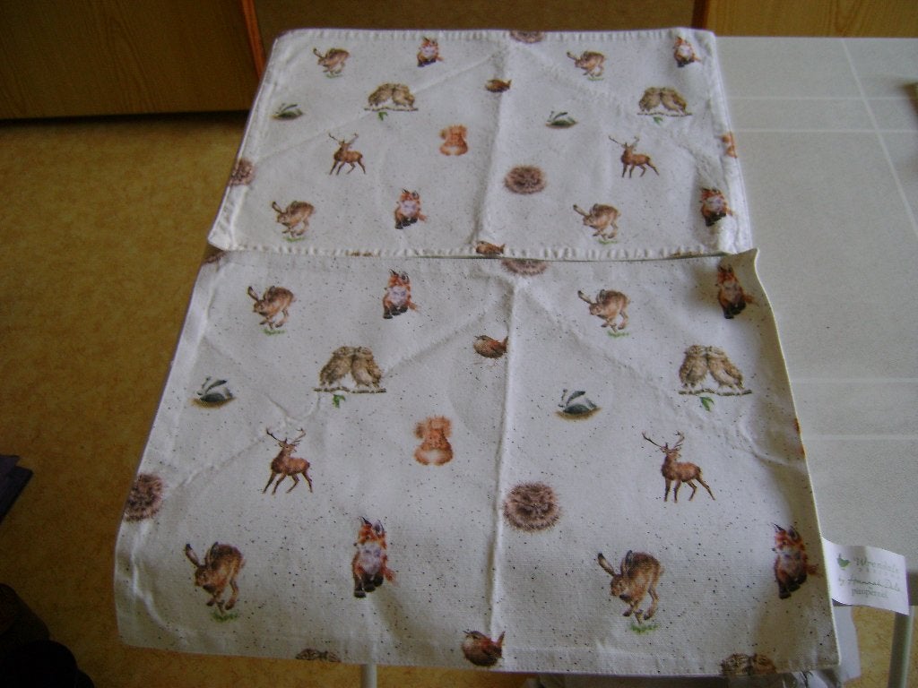 2 stoffen placemats 2kanten verschillend 44x31 van pimpernel, Huis en Inrichting, Ophalen of Verzenden, Zo goed als nieuw, Met decoratie
