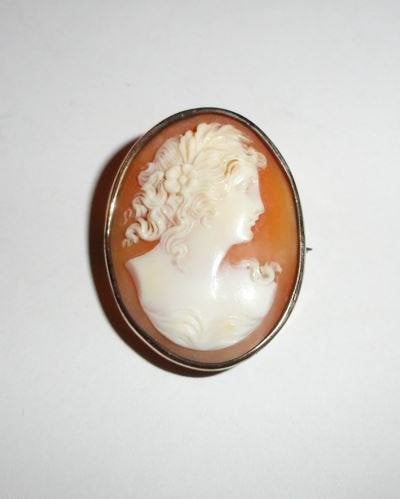 Camee Broche Verguld, Sieraden, Tassen en Uiterlijk, Broches, Gebruikt, Verzenden, Minder dan 4 cm, Goud