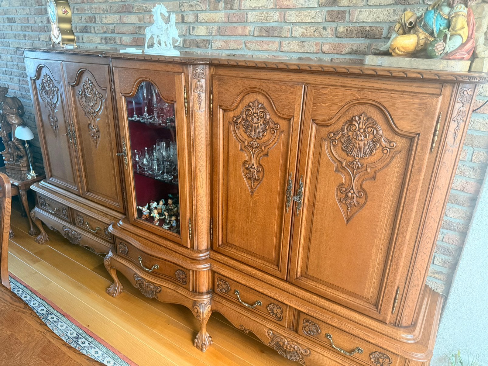 Chaplin massief eiken vitage dressoir, Ophalen, Met deur(en), 150 tot 200 cm, Eikenhout
