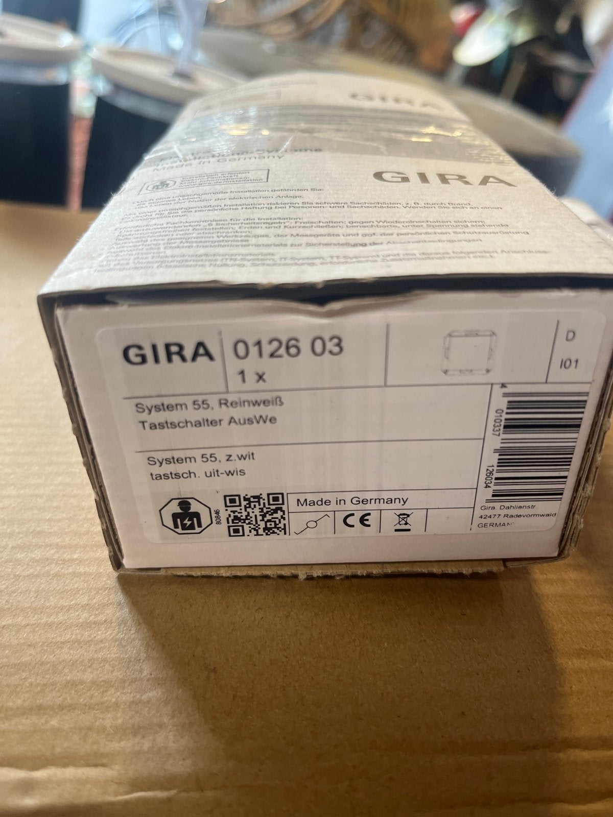 2x Gira wisselschakelaar wit glanzend (System 55), Ophalen of Verzenden, Nieuw, Gira, Schakelaar