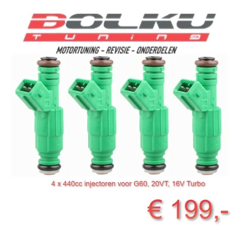 Set van 4 injectoren 440cc voor bv turbo ombouw van diverse, Ophalen of Verzenden, Bolku Tuning, Info@bolku.nl, 6851TB